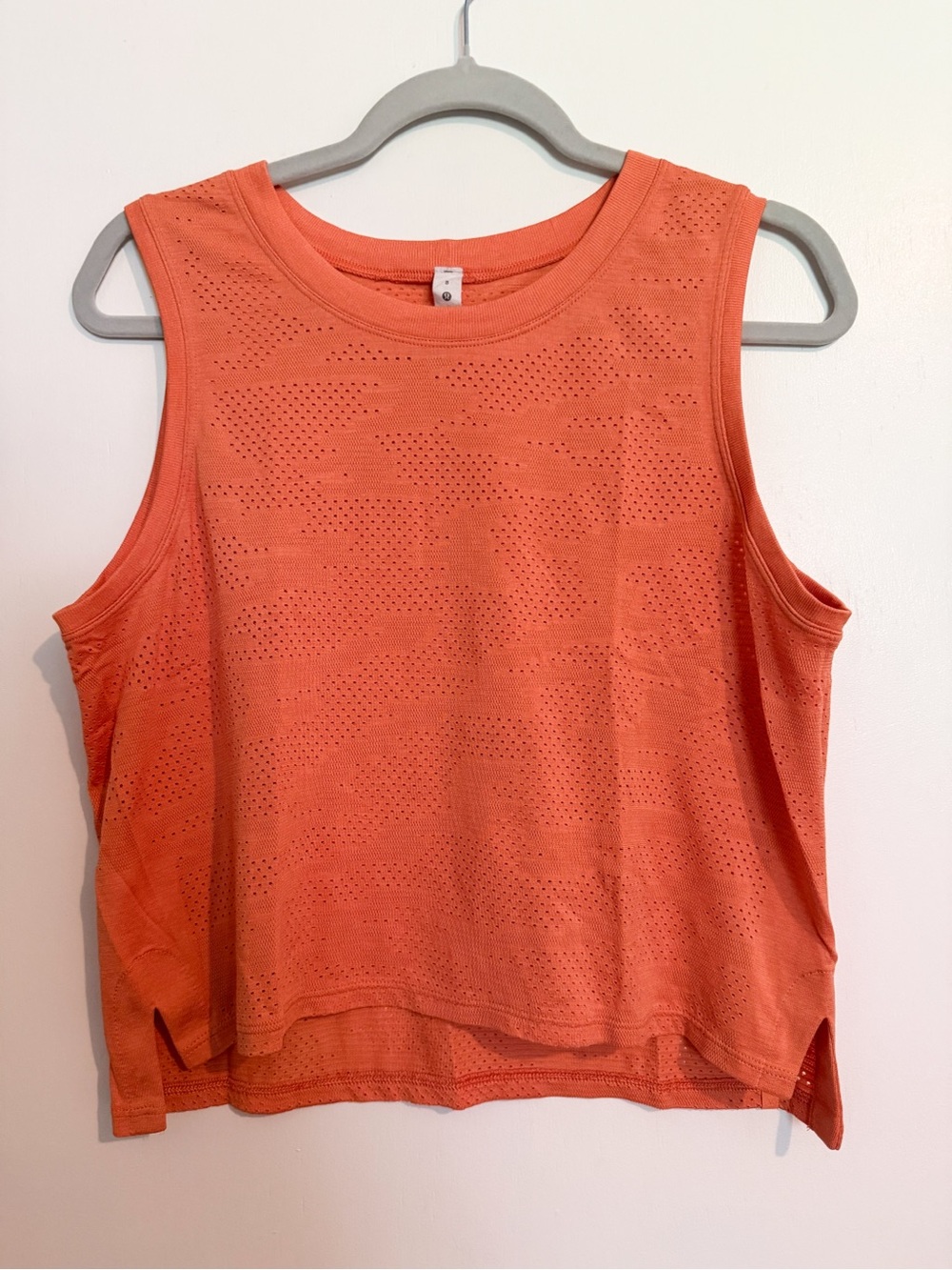 lululemon athletica Coral Orange Perforated Tank